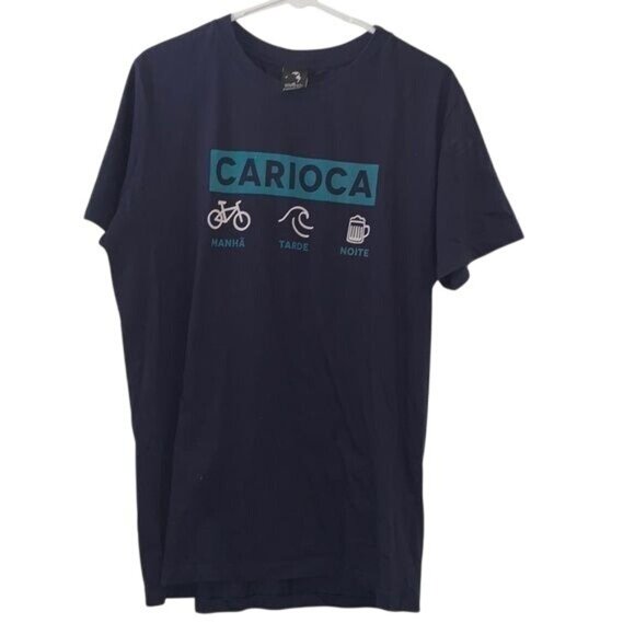 South & Co. Carioca Graphic Tee G Navy Blue Short Sleeve Crewneck 100% Cotton - Picture 1 of 7
